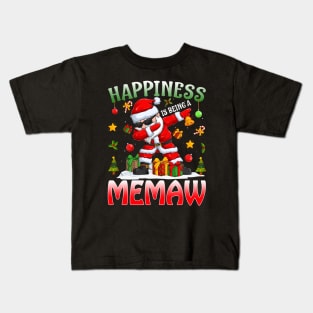 Happiness Is Being A Memaw Santa Christmas Kids T-Shirt